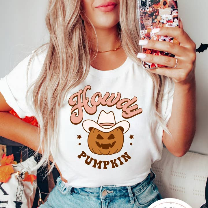 Howdy pumpkin - camisa de Halloween por atacado de Lake Shore To Main