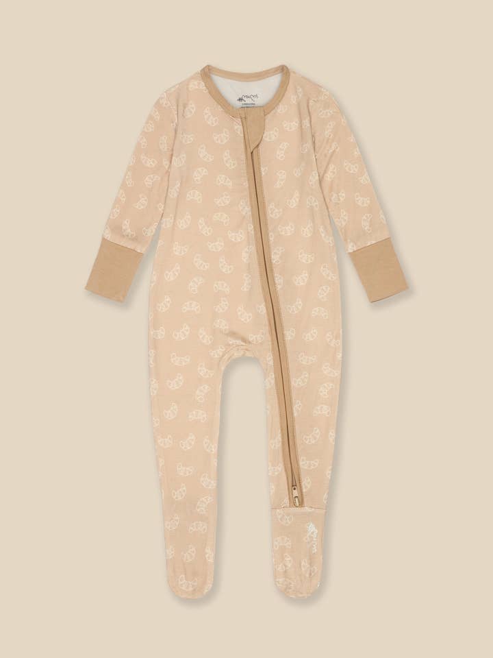 Unisex Baby Bamboo Pajama Sleeper with Croissants for wholesale by mums