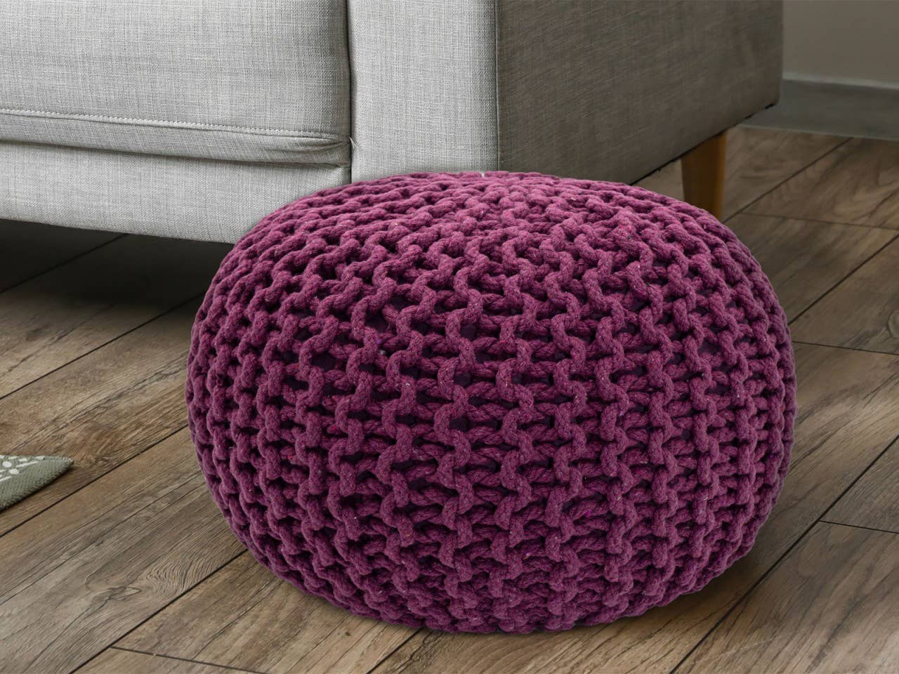 Voglrieder - Wholesale Pouf - Pouf, diameter 55 cm, knitted stool, pouf, pouf, floor cushion, large76