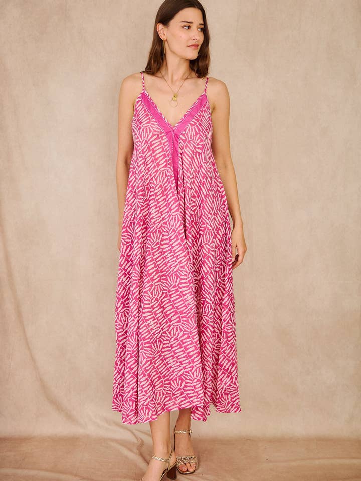 Pink zebra print long dress - Orice for wholesale on Faire