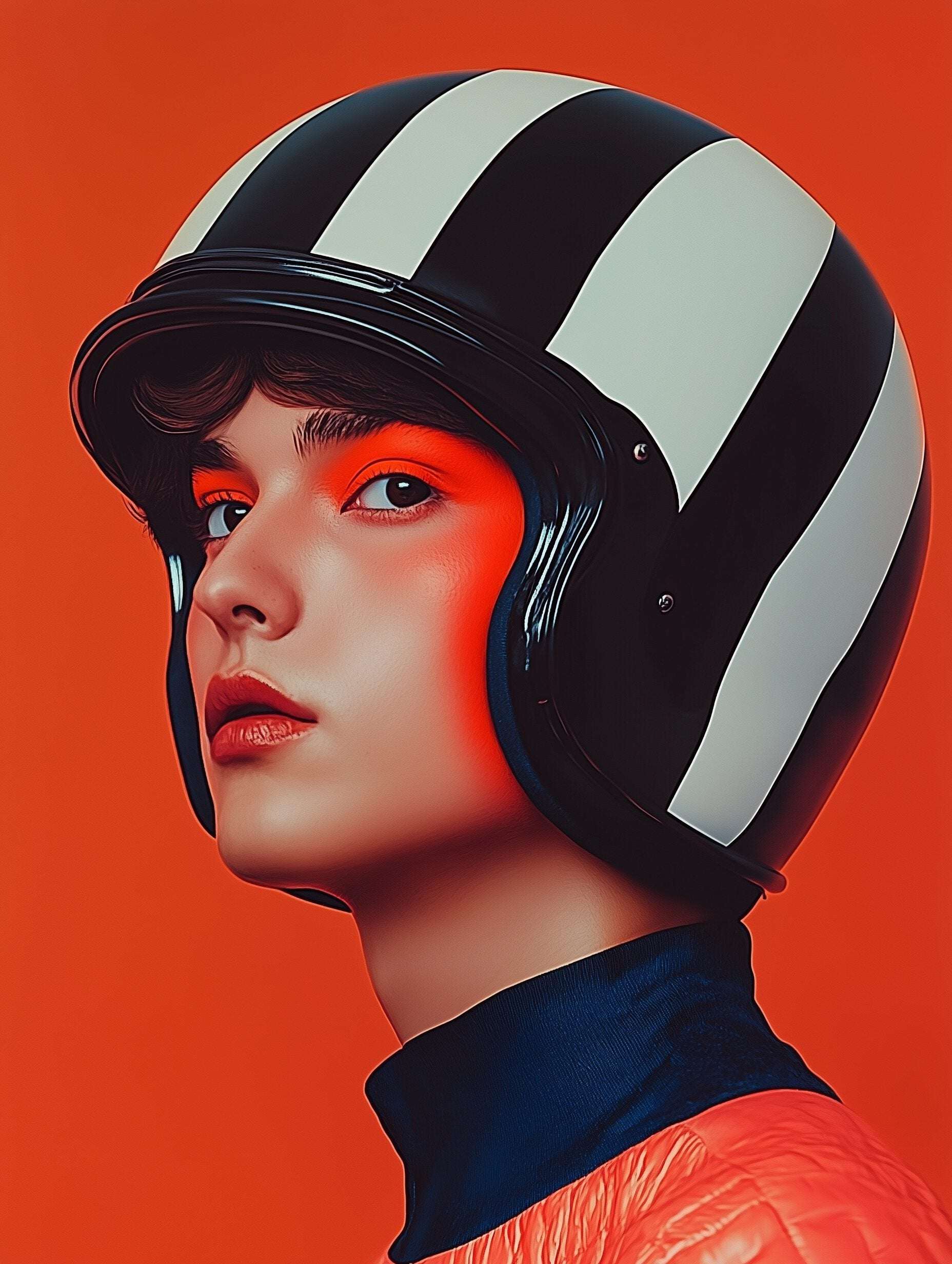 Kokodaac - Wholesale Kunstprint - Pole Position – Retrohelm met futuristische uitstraling0