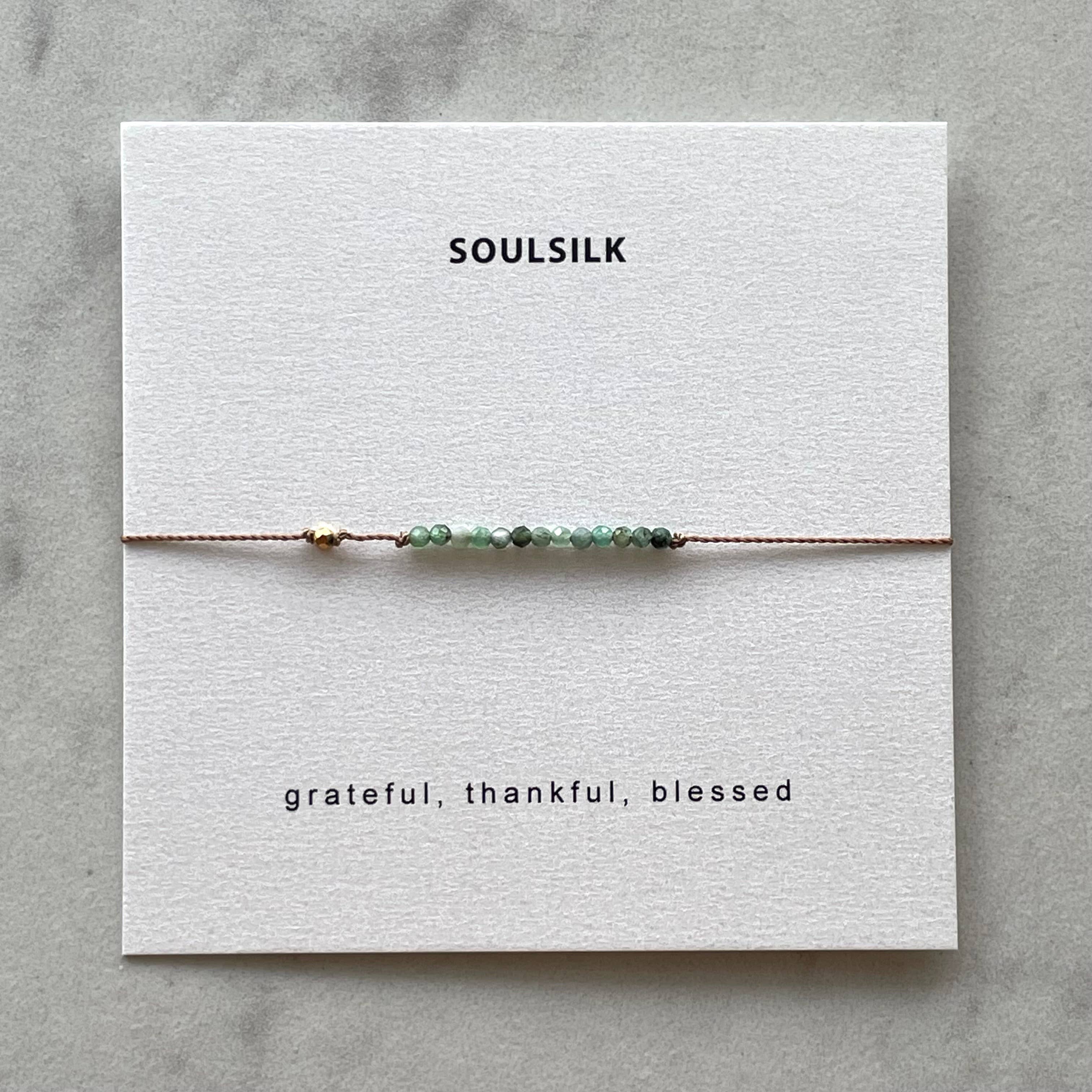 Soulsilk - Wholesale Beaded Bracelet - Emerald and Gold Bracelet- Special Edition