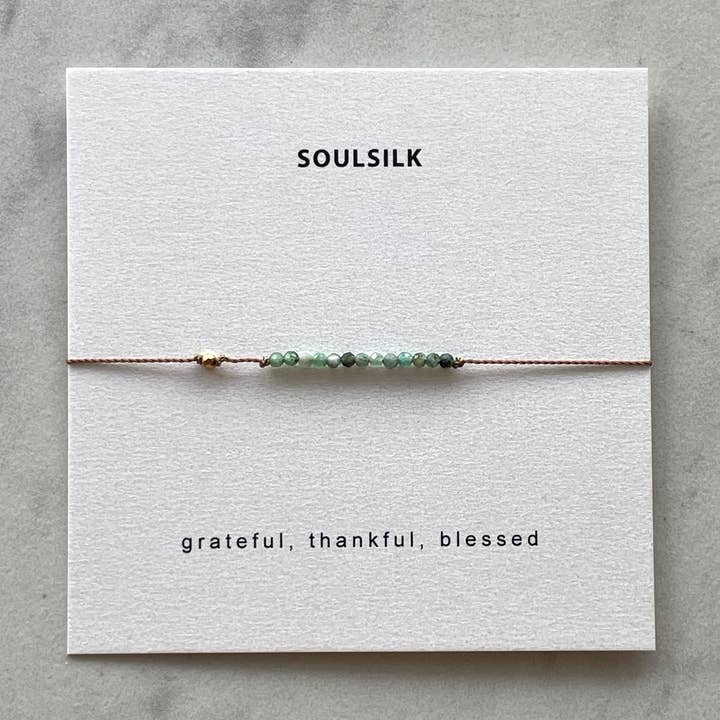 Soulsilk - Wholesale Beaded Bracelet - Emerald and Gold Bracelet- Special Edition0