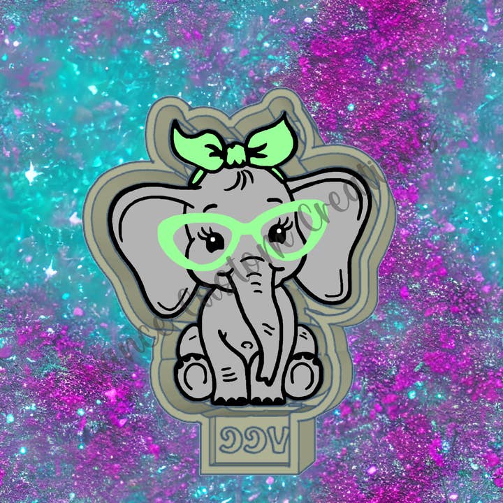 Vance Custom Creations - Wholesale Craft Supplies - Elephant with Glasses Freshie Mold