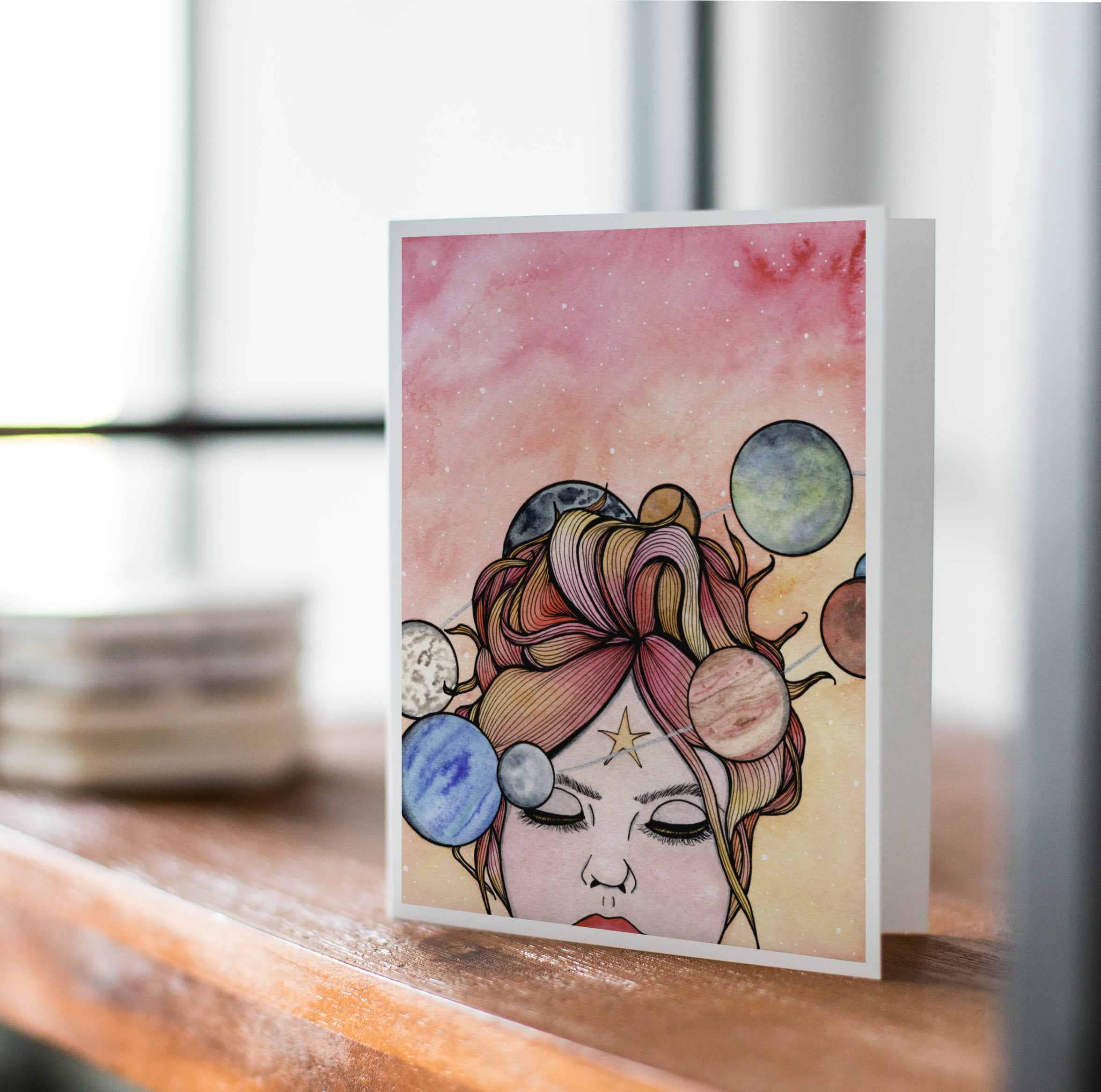 PinkPolish Design - Wholesale Stationery/Notecard Set - "Orbit" Handmade Notecard1