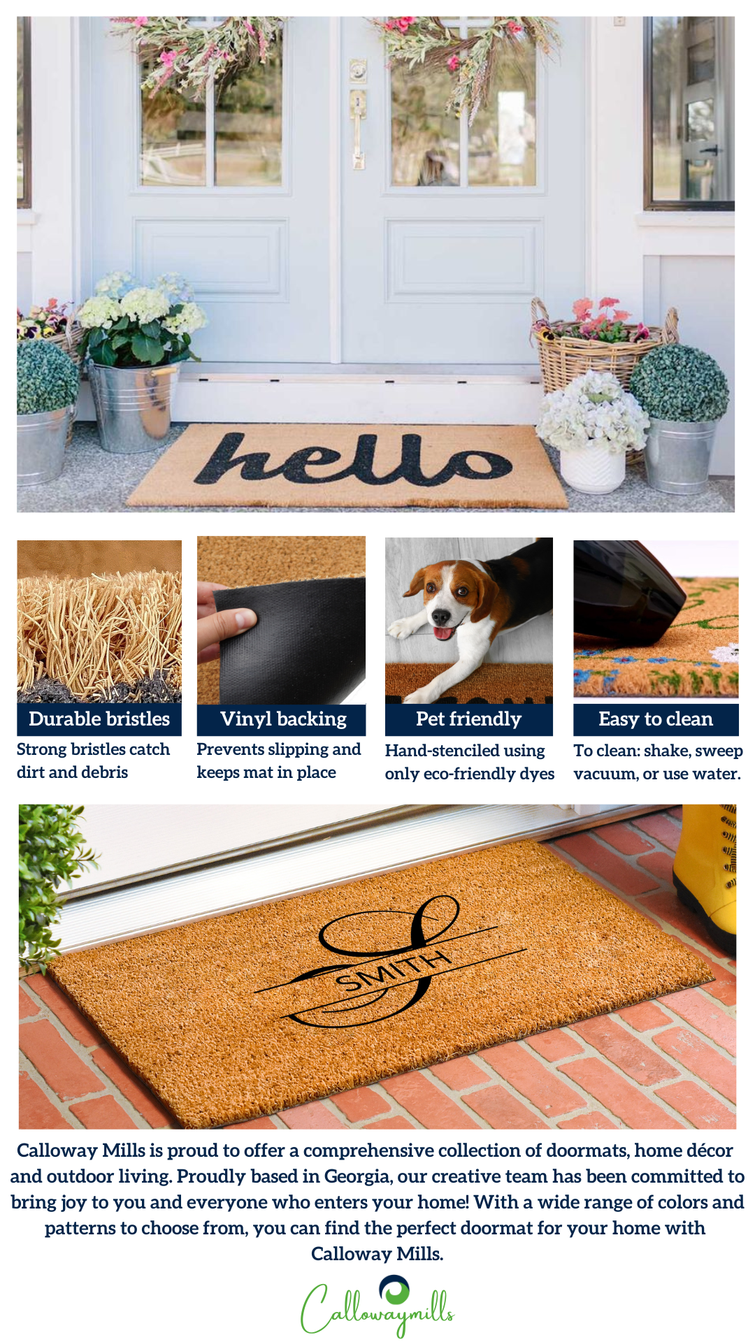 Calloway Mills - Wholesale Door Mat - Christmas Argyle Doormat2