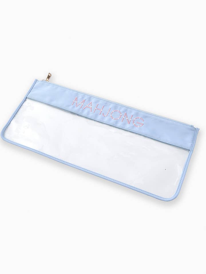 Light Blue Bamboo Mahjong Bag for wholesale by Oh My Mahjong