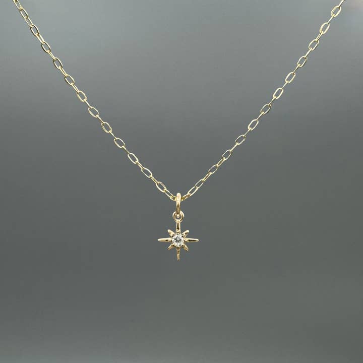 Winziger Nordstern CZ Halskette für den Großhandel von Something Silver