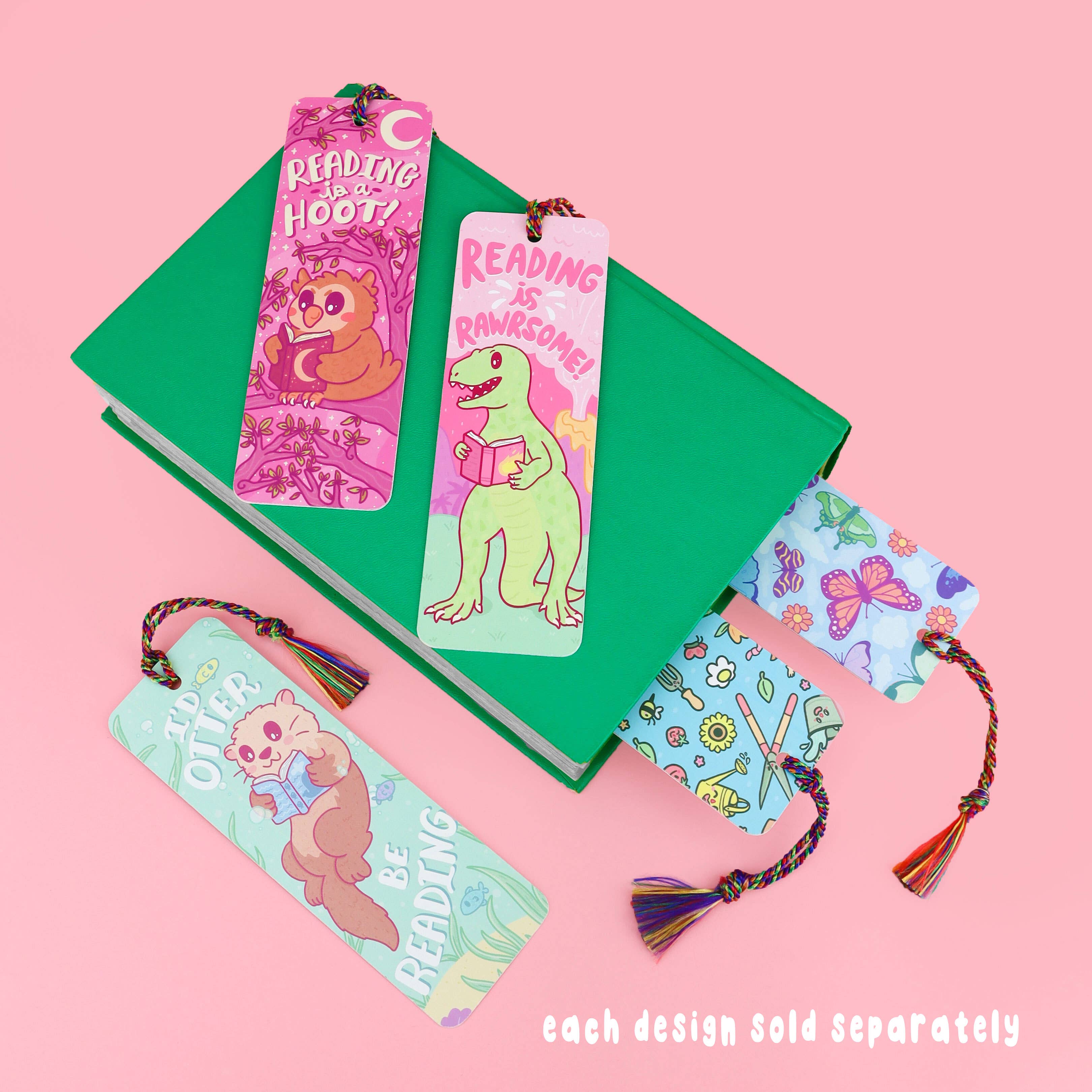 Turtle's Soup - Vente Marque-page - Marque-page amusant avec pompon I'd Otter Be Reading Otter Pun4