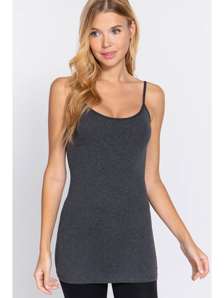 Active Basic | Active USA - Wholesale Camisole - Women's - Basic Tunic Cami w/adjustable Spaghetti Straps32