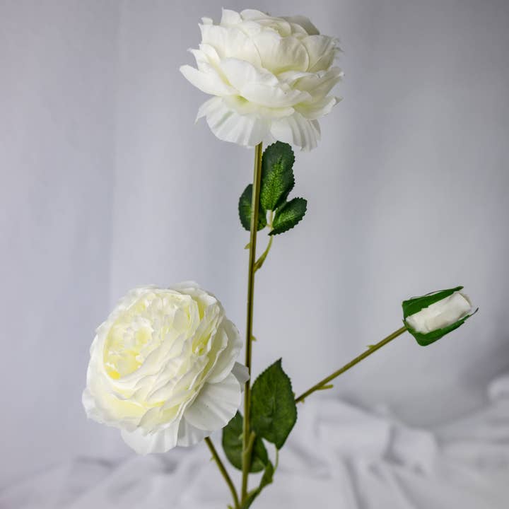 Realistic Artificial Flowers – wholesale Artificial flowers – White Mini Peony Bloom - Realistic Artificial Flowers2