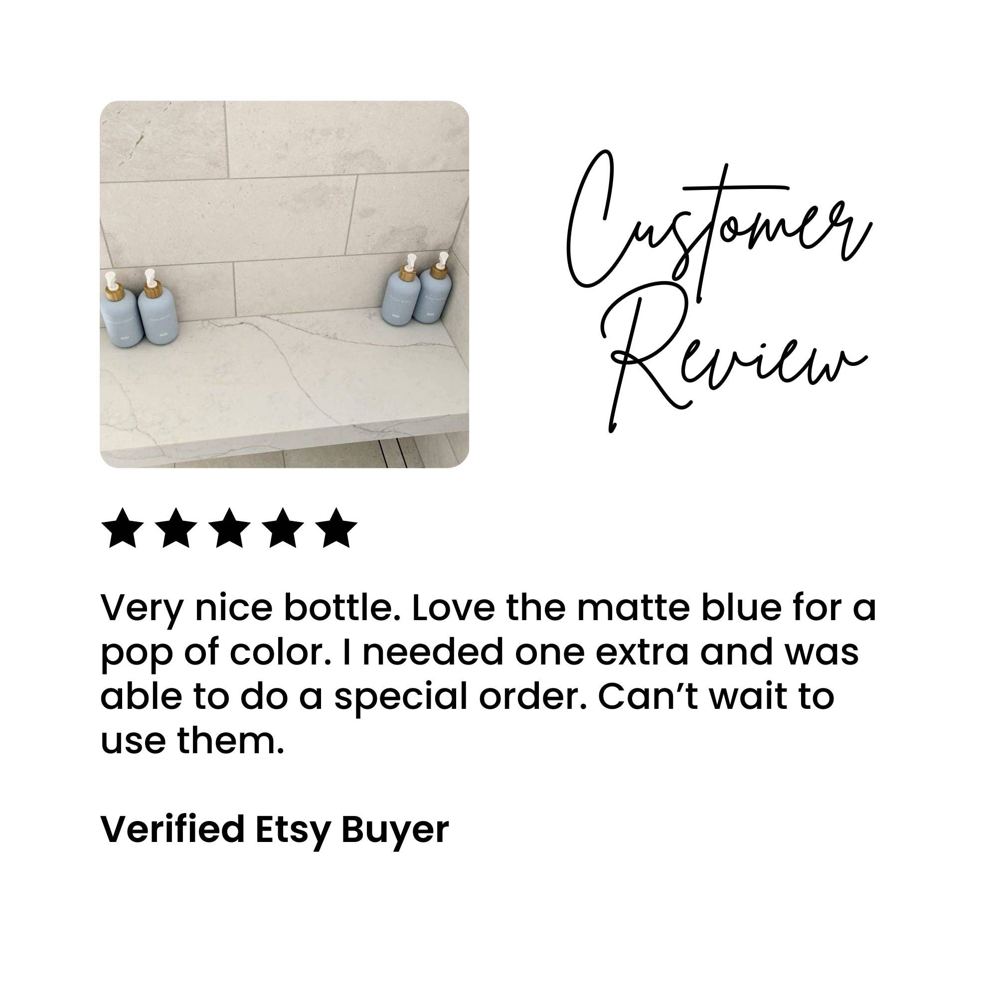 Joie Designs Co. | Refillable Bottles - Wholesale Soap Dispenser - Color Series Shower Dispenser Set of 3 - Waimea Collection, Sky Blue15