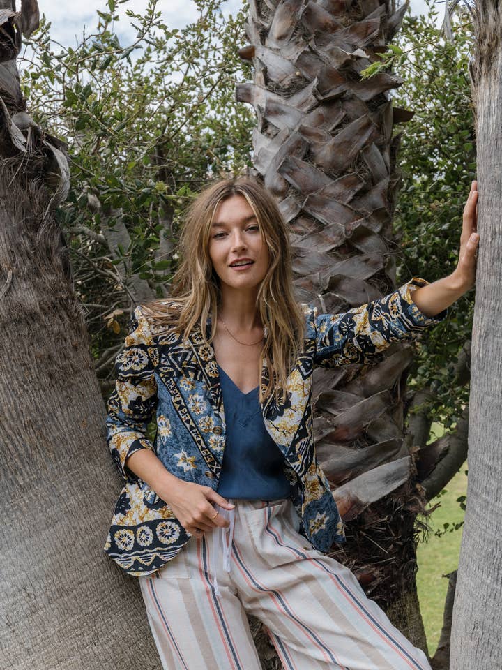 Hawaiian Print Cotton Blazer for wholesale by Stacia