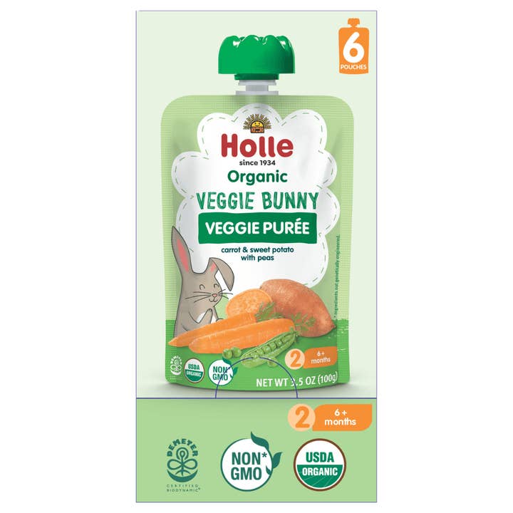 Holle USA - Wholesale Baby Food - Holle Baby Food Pouches - Organic Veggie Puree - Veggie Bunny