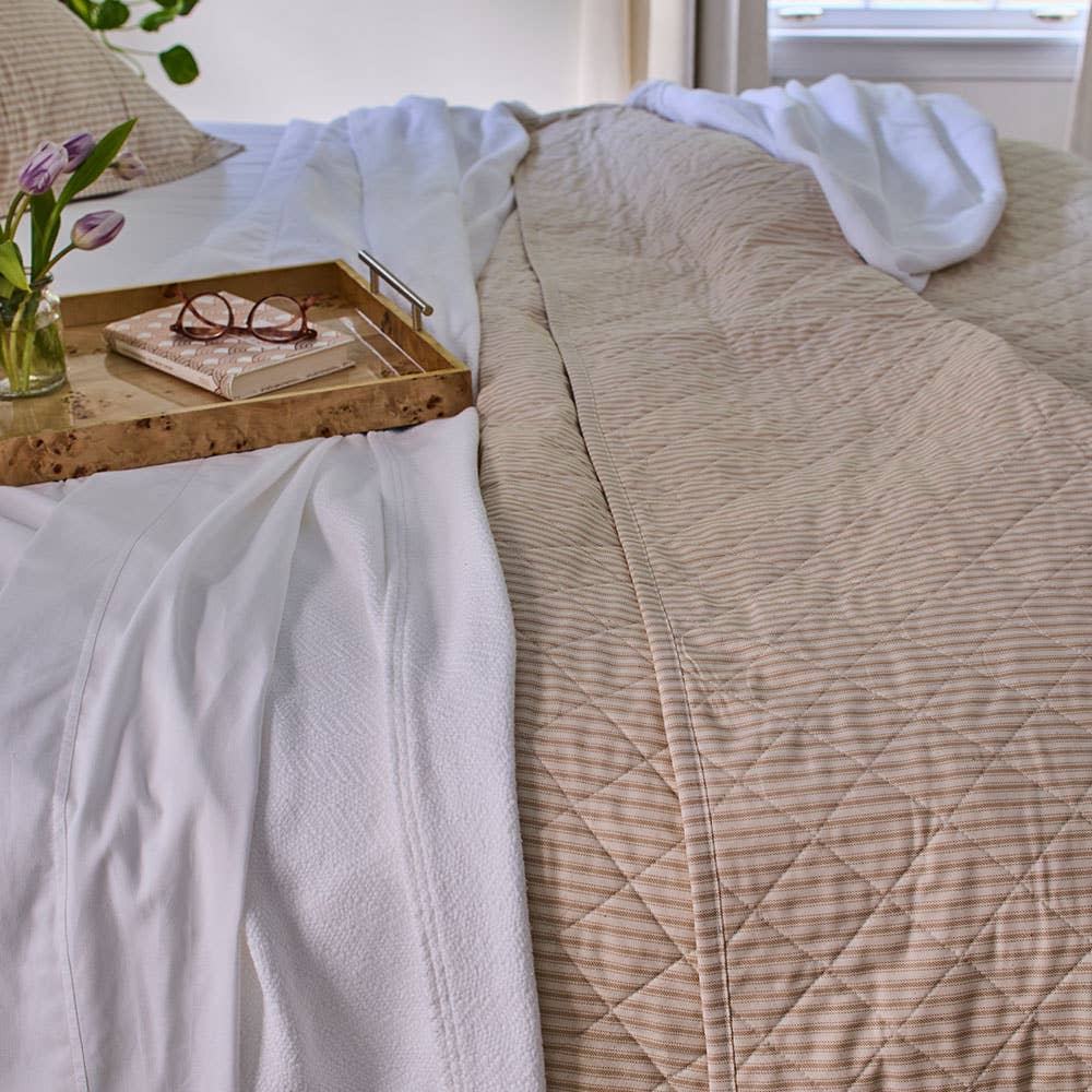 Red Land Cotton - Wholesale Quilt - Ticking Stripe Classic Quilt4