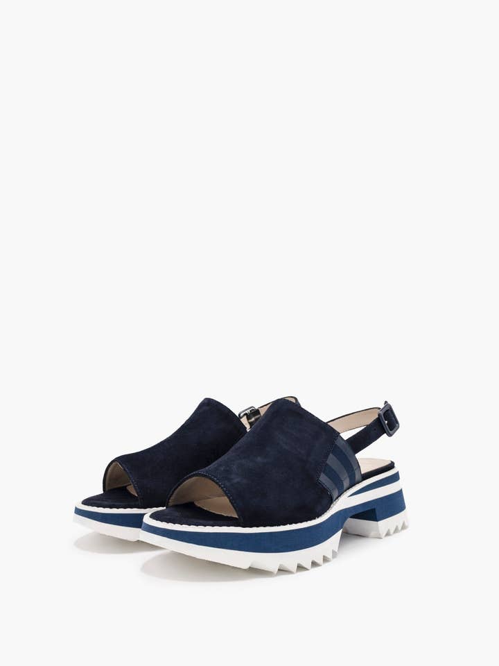 Blaue Wildleder-Sandale für den Großhandel von Luca Grossi