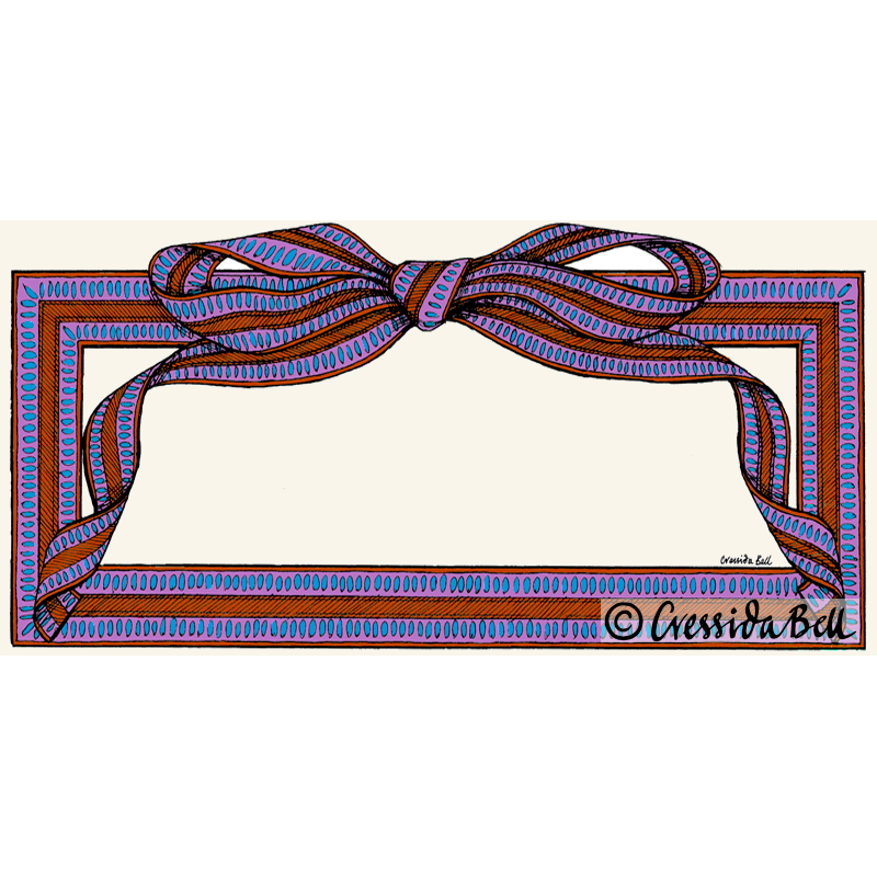 Cressida Bell - Venta al por mayor Conjunto de papelería y tarjetas - Paquete de tarjetas planas con lazo1