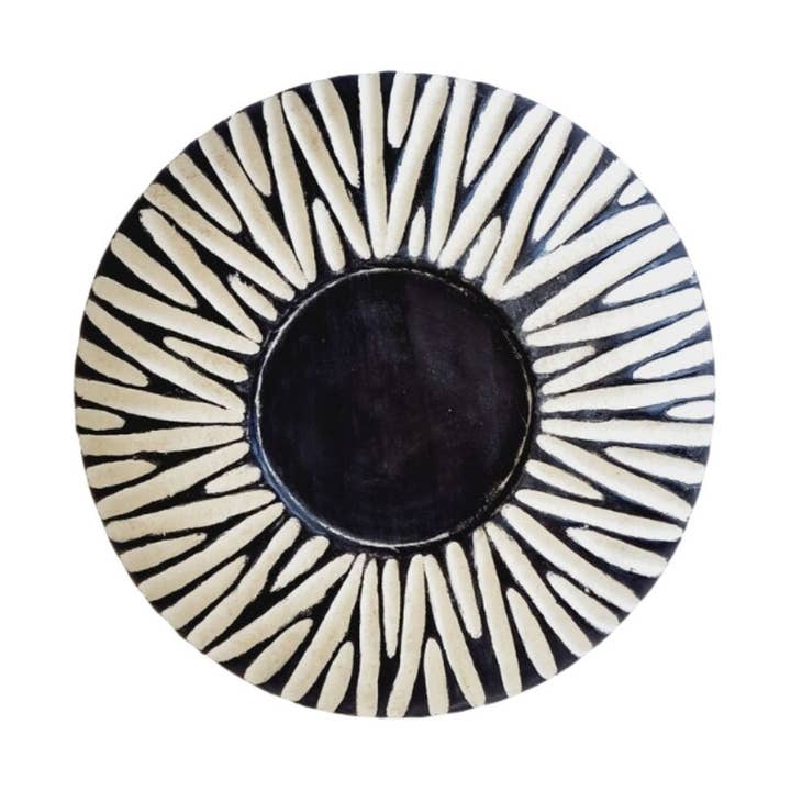 Escudo Bamileke Negro Blanco de Madera para Colgar en la Pared 14"/22" para venta al por mayor de Juju Hat Wholesale