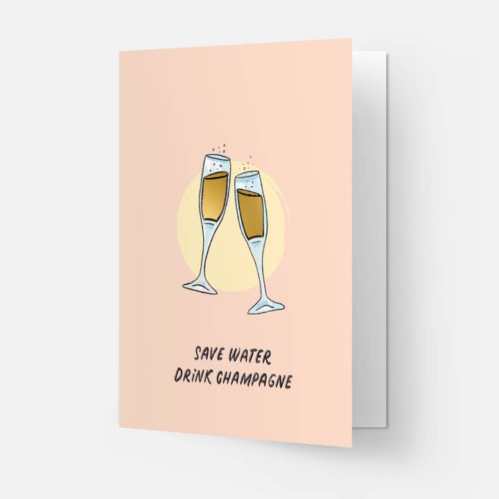 Kaart Blanche - Wholesale Everyday Greeting Card - Drink champagne greeting card1