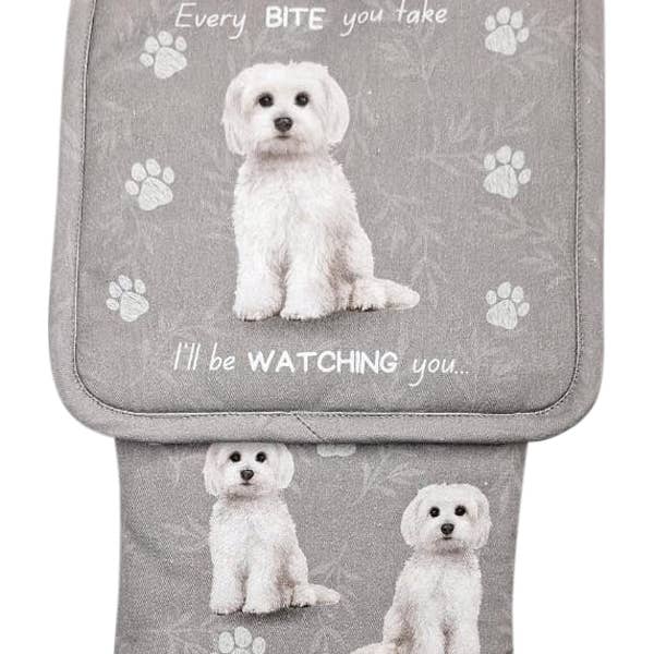 Maltese, oven mitt set for wholesale by E&S Pets