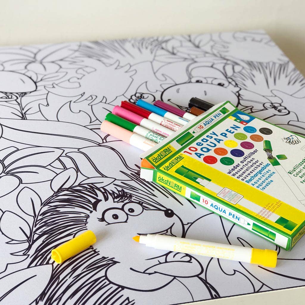 Playmatt - Wholesale Coloring Mat - Kids & Baby - Little Dragon Coconut Coloring Playmat - Washable2