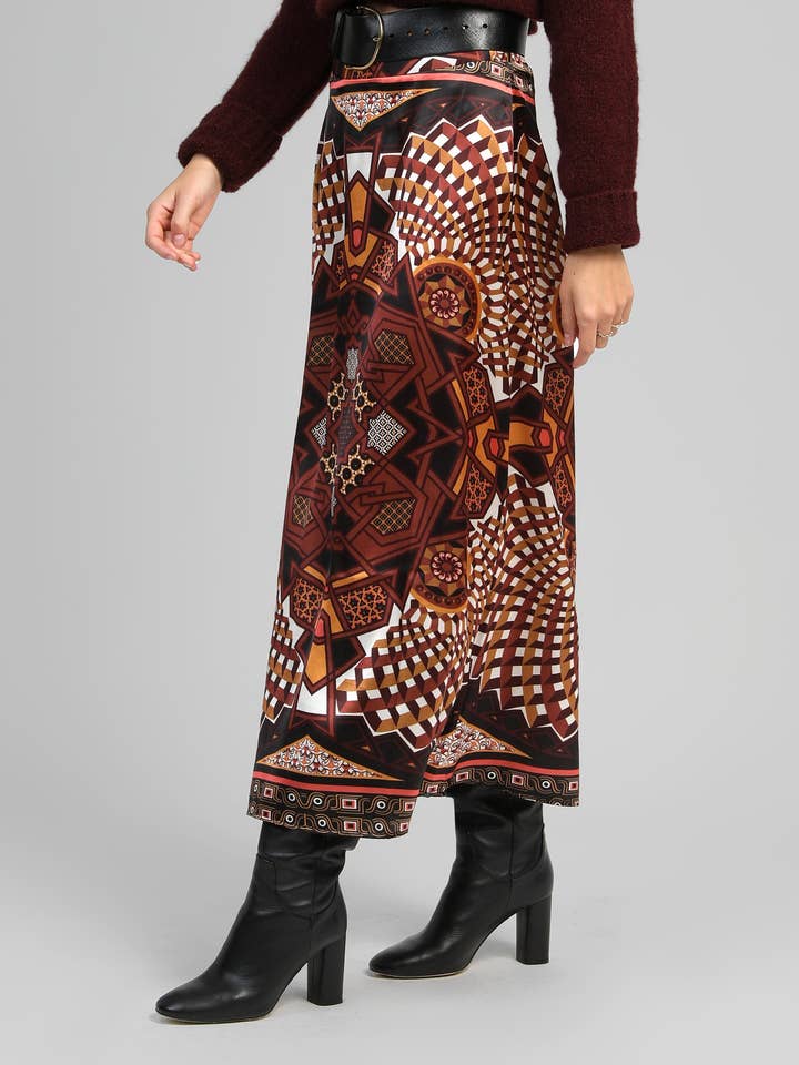 An'ge - Vente Jupe – femme - JUPE LONGUE ROBY kalei caramel3