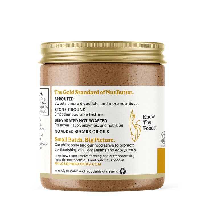Philosopher Foods - Wholesale Nut butter - Naked Creamy Sprouted Almond Butter 6oz1