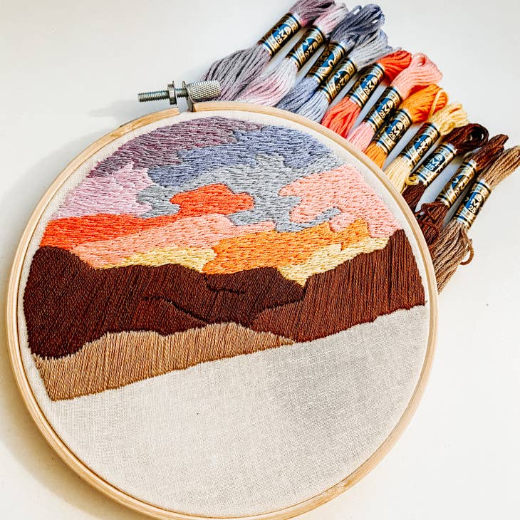 Wholesale Beginner Embroidery Kit  Desert Sunset for your store - Faire