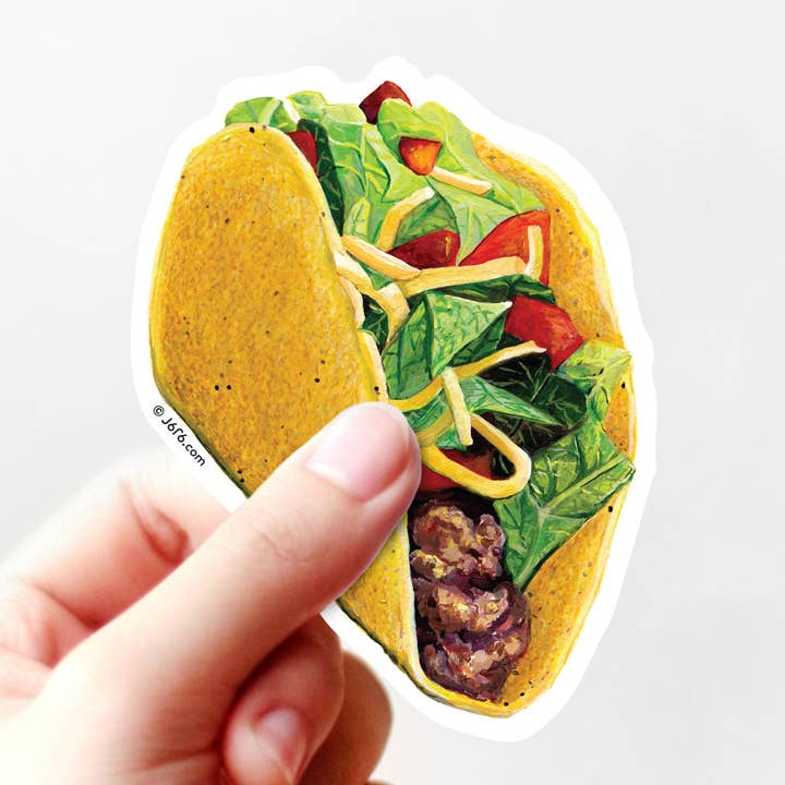 Taco, Autocolante de Vinil com Tema de Comida Feito a Partir de Arte Real por atacado de J6R6