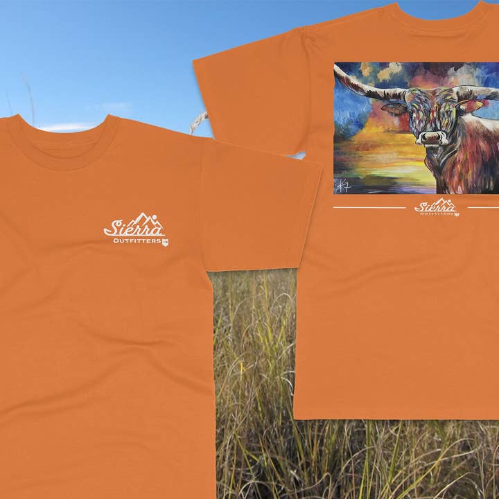 Manches courtes Longhorn - orange pour la vente par Sierra Outfitters Ltd
