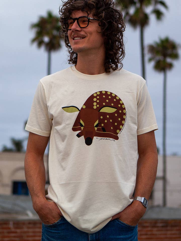 Culk - Wholesale Screen Printed T-Shirt - Unisex - Charley Harper Fawn Unisex Tee Cream