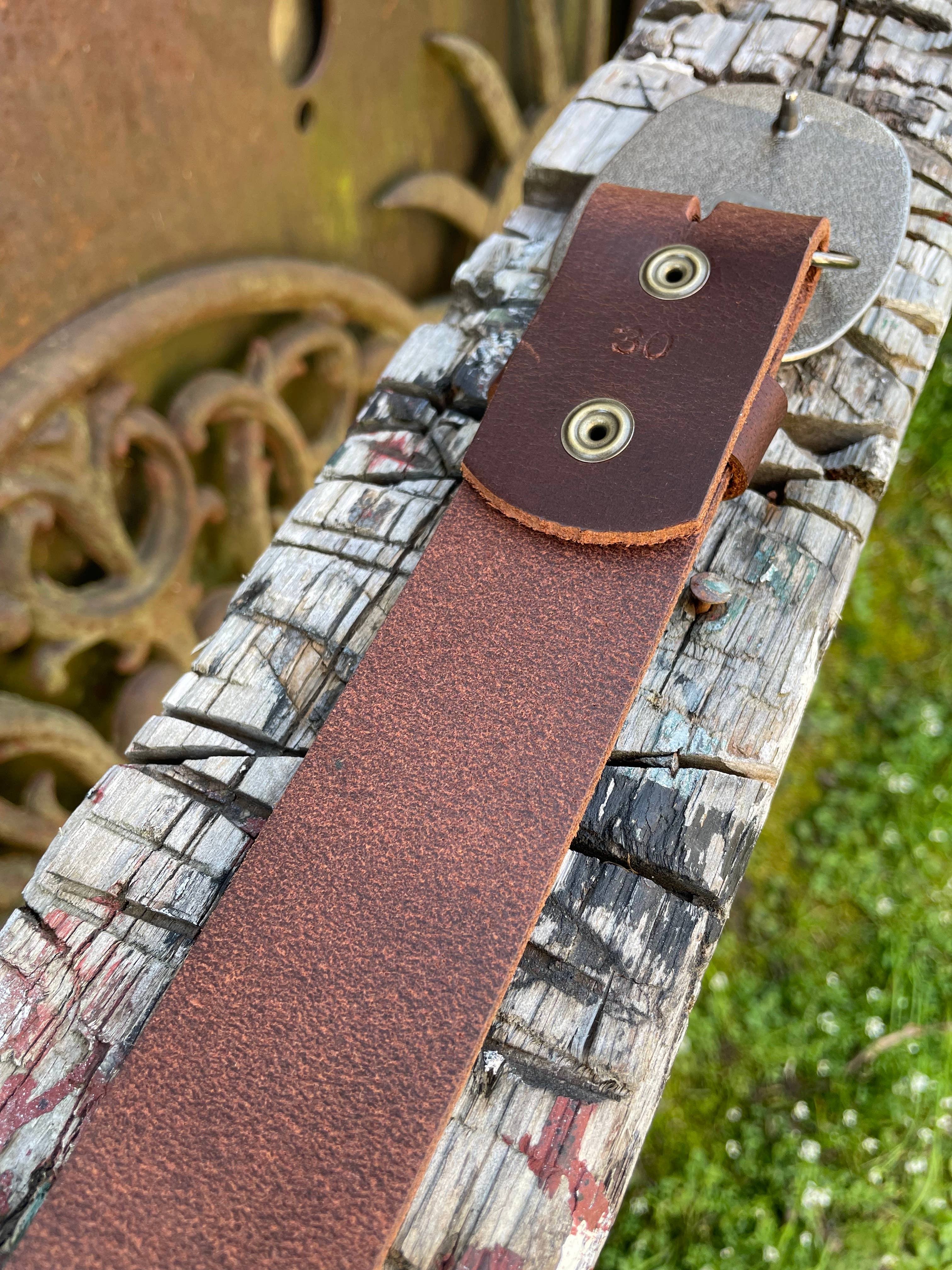 Brown leather belt strap - matte, texture, for belt buckle for wholesale on Faire4
