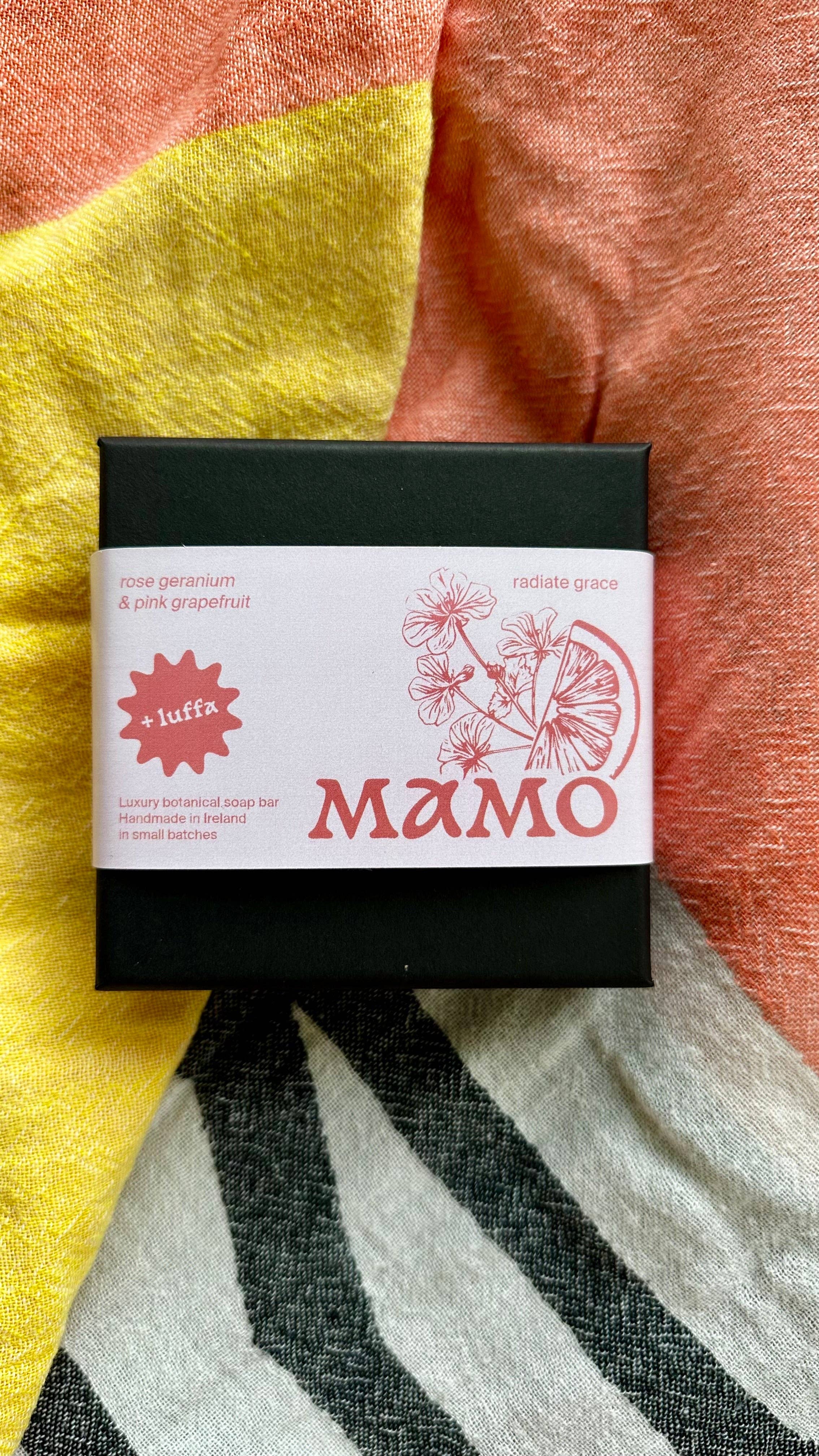 MAMO - Wholesale Bar Soap - LUFFA Rose Geranium & Pink Grapefruit Body Soap Bar0
