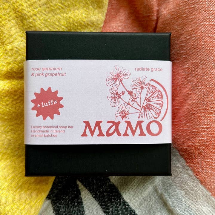 MAMO - Wholesale Bar Soap - LUFFA Rose Geranium & Pink Grapefruit Body Soap Bar0