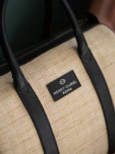 Bolso Lucia de piel y rafia por Henry Daniel Roma para venta al por mayor de Galleri SoHo