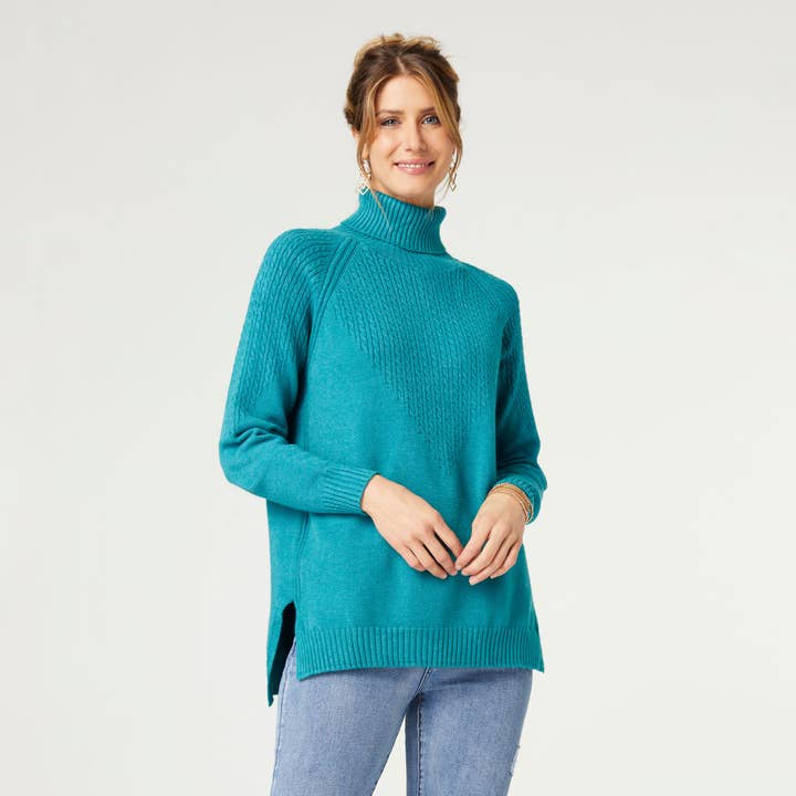 Dafne Cable Accent Sweater for wholesale by COCO + CARMEN