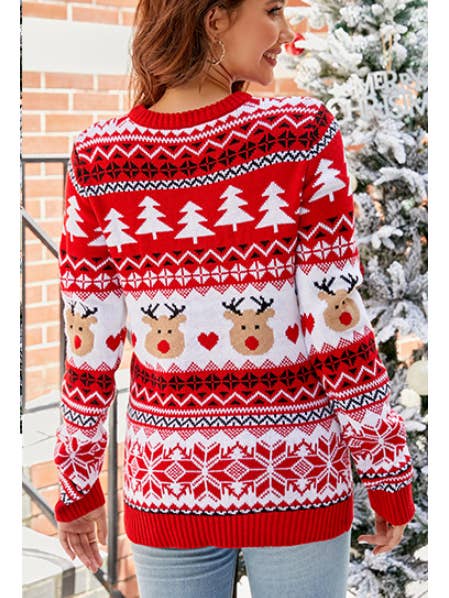 Wholesalesir - Wholesale Knit Sweater - Women's - Jacquard Casual Pullover Christmas Sweater For Women