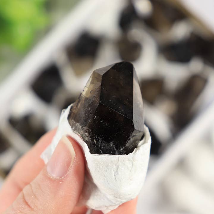 Natures Artifacts Inc - Wholesale Retailer Display - Beauty & Wellness - Smoky Quartz Clusters in a Flat (Small)9