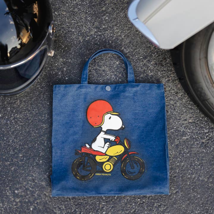 Three Potato Four - Wholesale Tote Bag - Unisex - 3P4 x Peanuts® - Snoopy Easy Rider Vintage-Style Market Tote