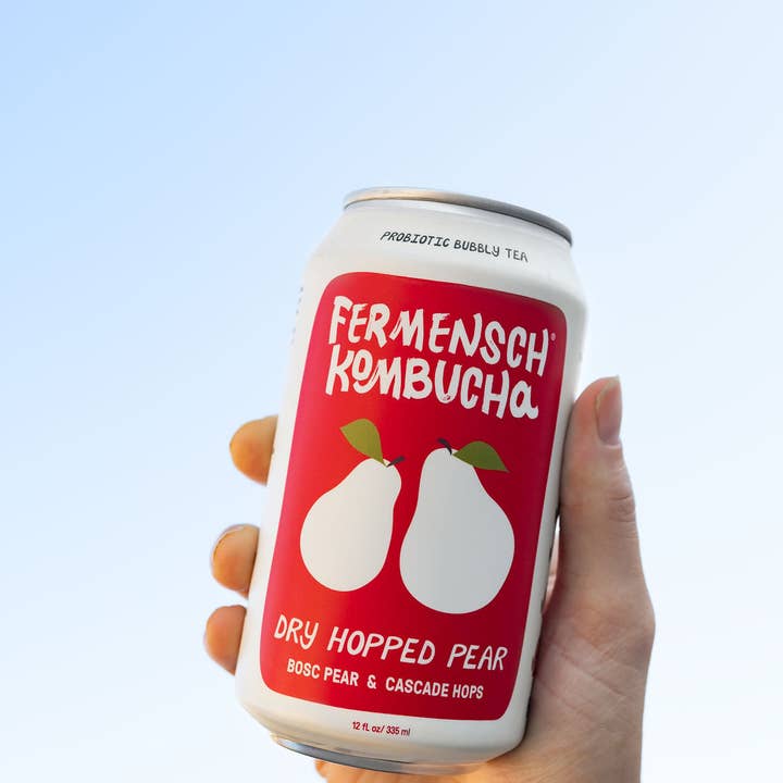 Fermensch Kombucha - Wholesale Kombucha - *DRY-HOPPED PEAR* Kombucha - 24-Can Case