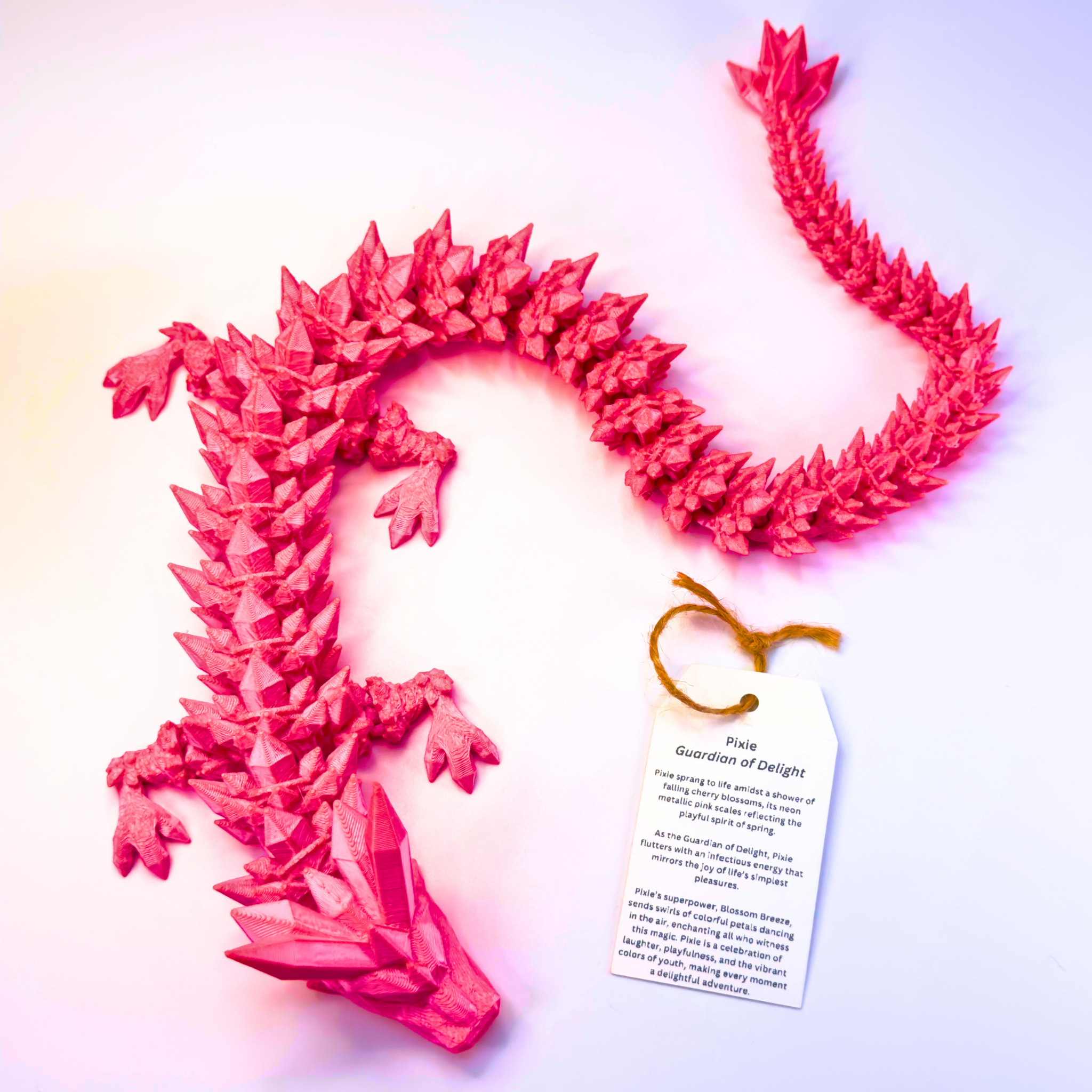 Dragon Fidgets - Wholesale Fidget Toy - Kids - 19IN Crystal Dragon Fidget Toy Decor, 3D Printed5