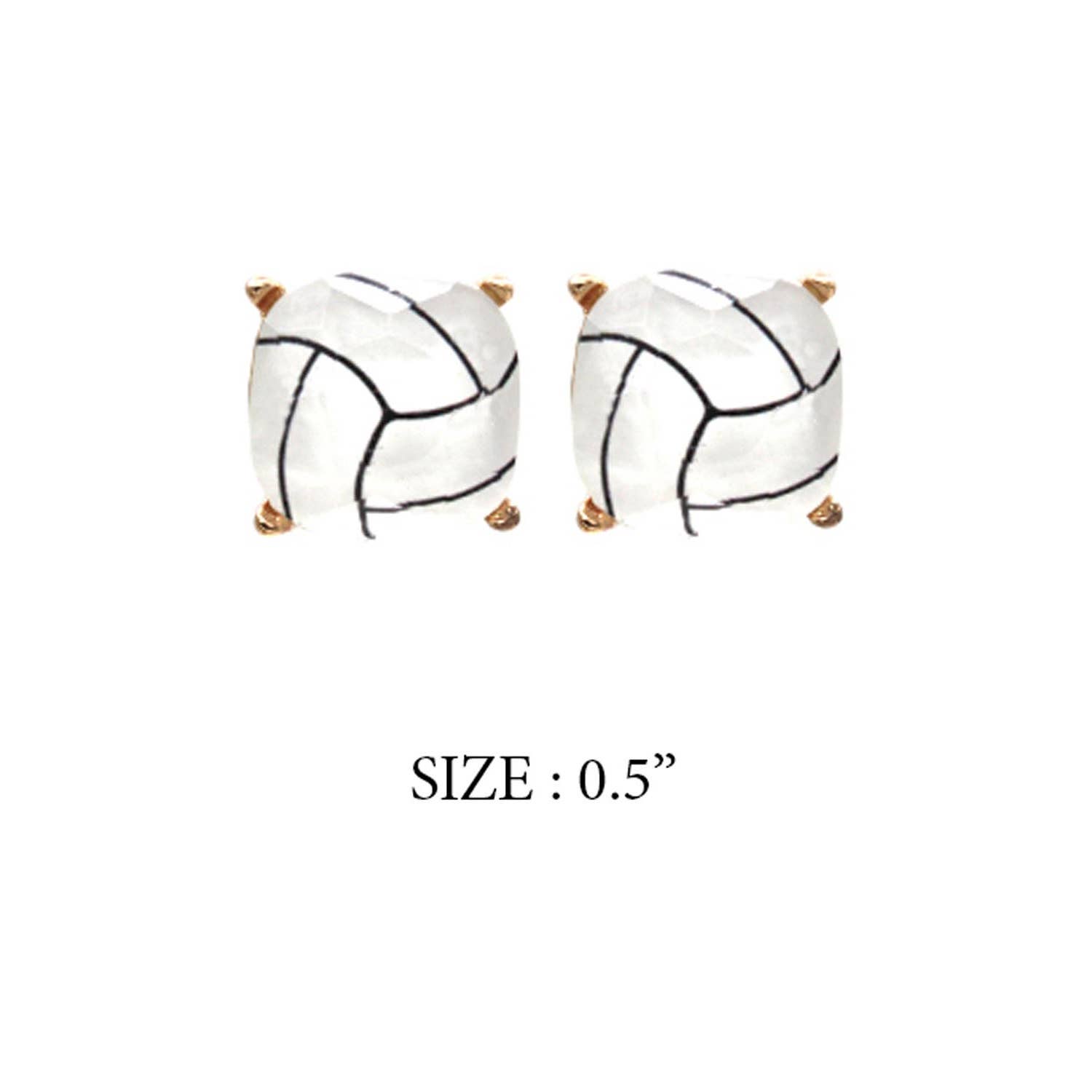 JHP Collection - Wholesale Stud/Post Earrings - RECTANGULAR SHAPE SPORTS BALL STUD EARRINGS15