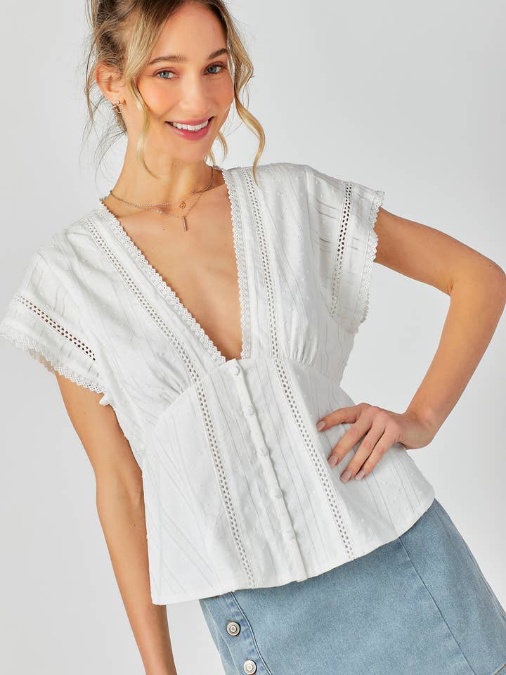 BABY PINK – Engroshandel Strikket top - Dame – Blondekombination Peplum Top7