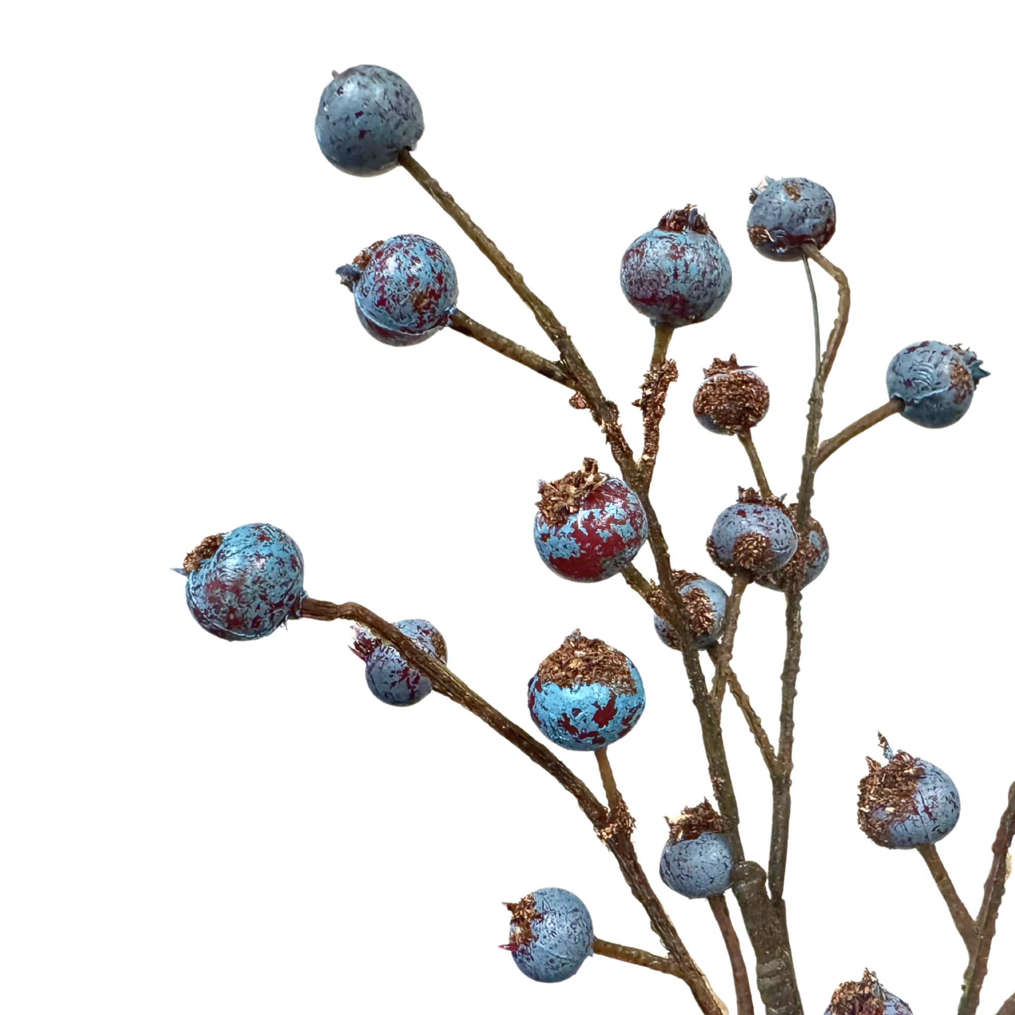 Jacobson - Wholesale Artificial Plant - 18"L Blueberry Spray X35 - Red Speckled Faux Fruit2