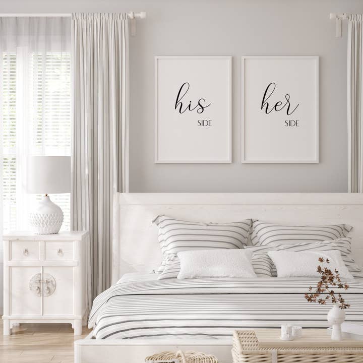 His Side & Her Side Prints (Set of 2) for wholesale by Embracing Rainbows