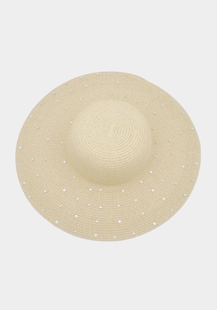 anbfashion - Wholesale Straw Hat - Women's - MULTICOLOR RHINESTONE SUMMER FLOPPY HAT IHT-723335