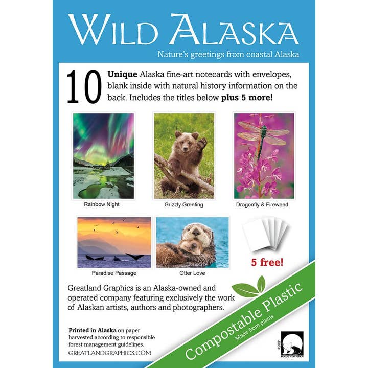 Greatland Wild Alaska Card Pack (10) for wholesale by Greatland Graphics