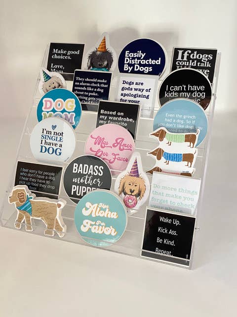 Sam & Nala | intentional style for pets & their people - Wholesale Retailer Display - Paper & Novelty - Acrylic Sticker Rack- 6 tier1