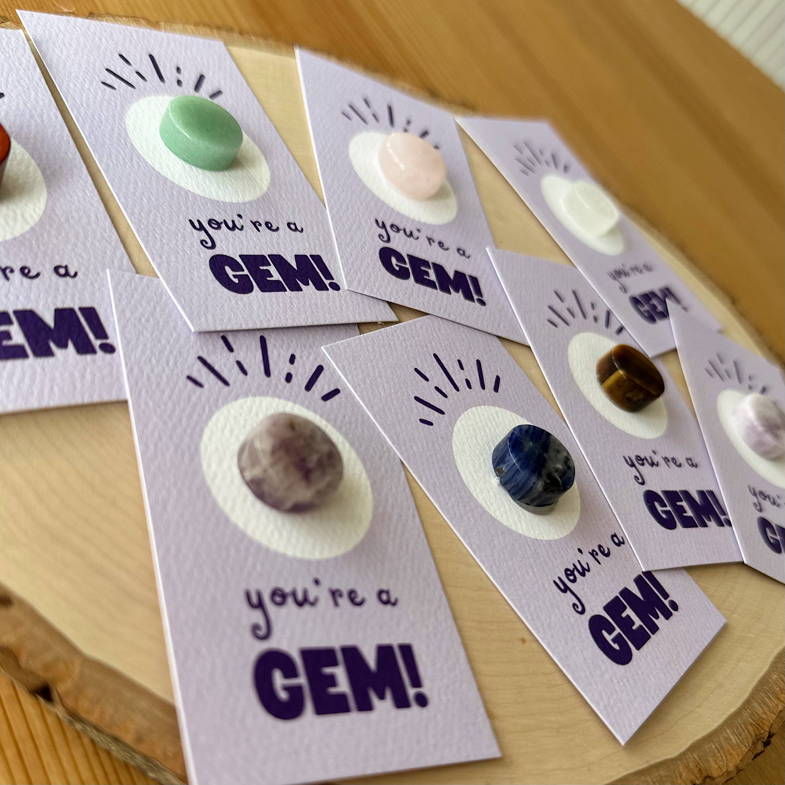 Pebble House – Pedra/cristal espiritual por atacado – "És uma Jóia!" MINI Cartão de Saudação com Cristais - Cristais e Pedras2