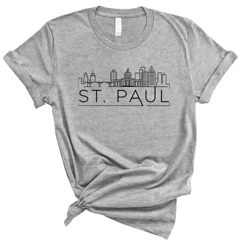 Lucky Luna Apparel - Venta al por mayor Camiseta serigrafiada - Mujer - Camiseta Skyline St. Paul Minnesota3